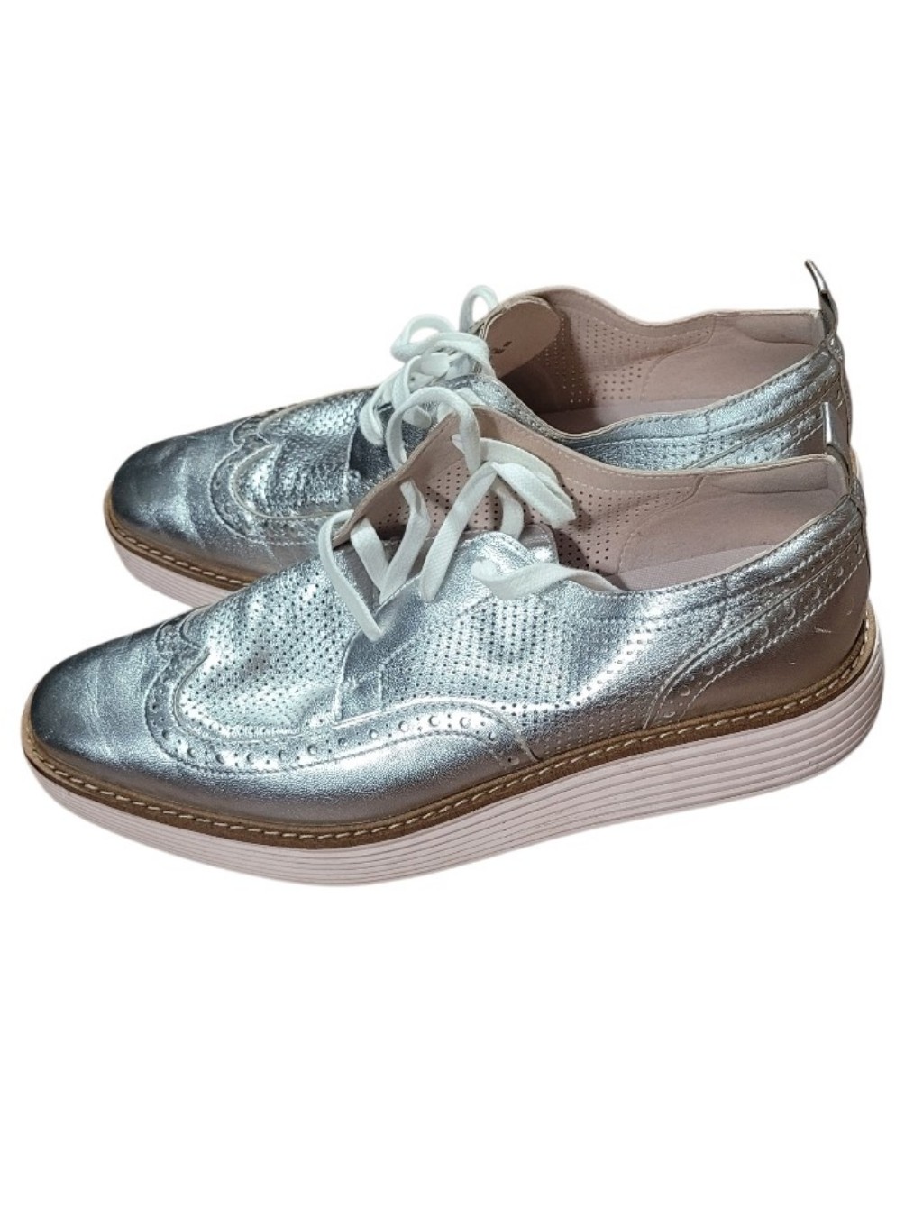 Cole Haan Original Grand Silver Leather Wingtip Oxford 9b